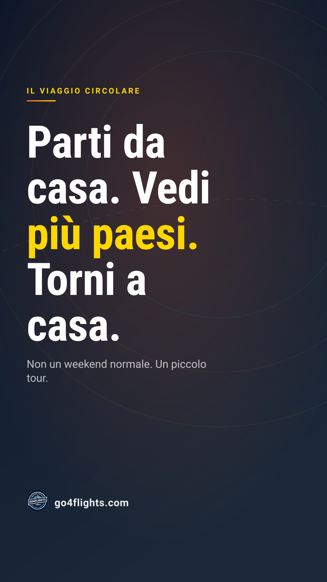 Parti da casa. Vedi più paesi. Torni a casa.