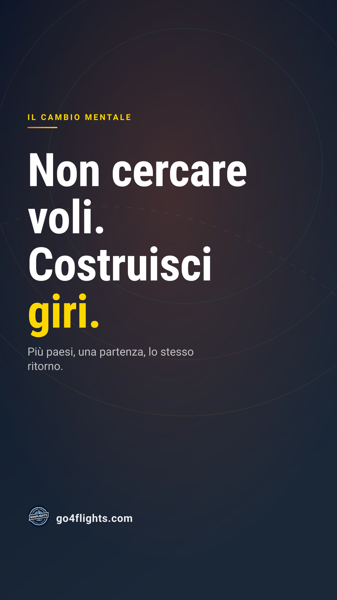 Non cercare voli. Costruisci giri.